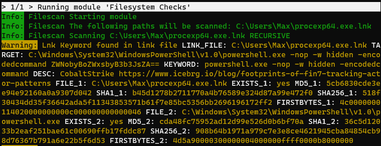 Screenshot Dangerous Link